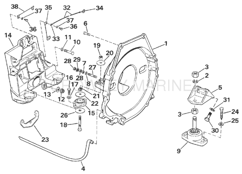 Transom Plate, Flywheel Housing & Mounts