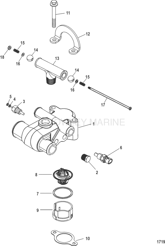 Thermostat And Housing(Manual Drain)(Casting Number 864592c) image