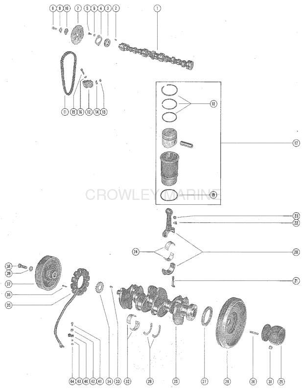 Camshaft Crankshaft Pistons Flywheel And Stator image