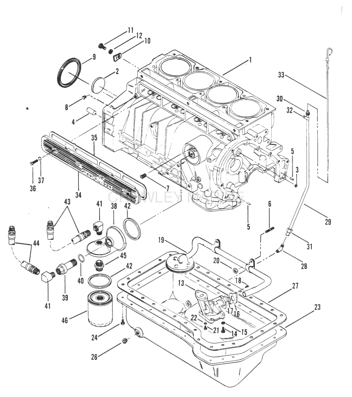 Cylinder Block Oil Pump And Oil Pan image