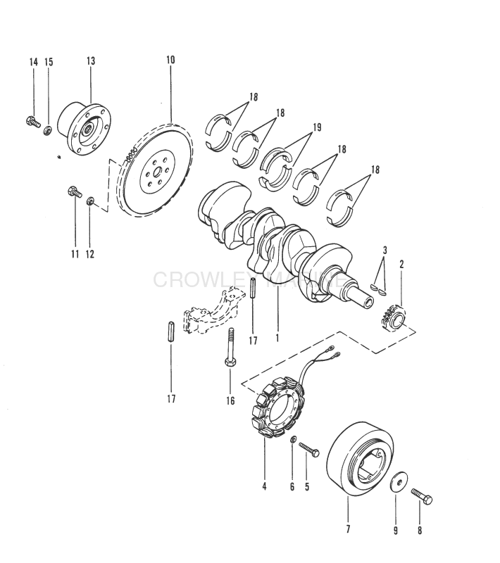 Crankshaft Flywheel And Alternator image