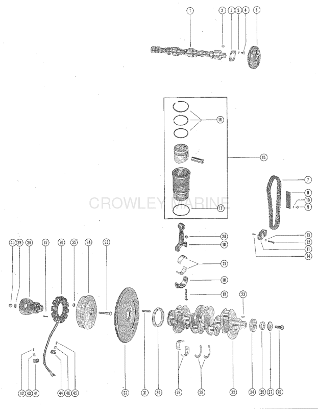 Camshaft Crankshaft Pistons Flywheel And Stator image