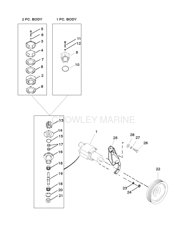 Sea Water Pump Assembly (Use With Bravo Engines) image