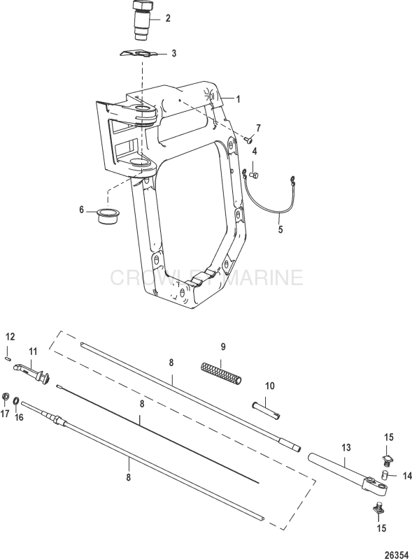 Transom Plate And Shift Cable image