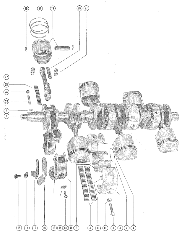 Crankshaft Pistons And Connecting Rods (Merc 850e) image