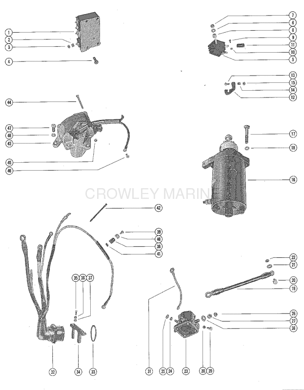 Starter Motor Starter Solenoid Rectifier And Wiring Harnes image